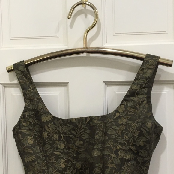Ralph Lauren black label bustier in olive pattern silk - Picture 6 of 8